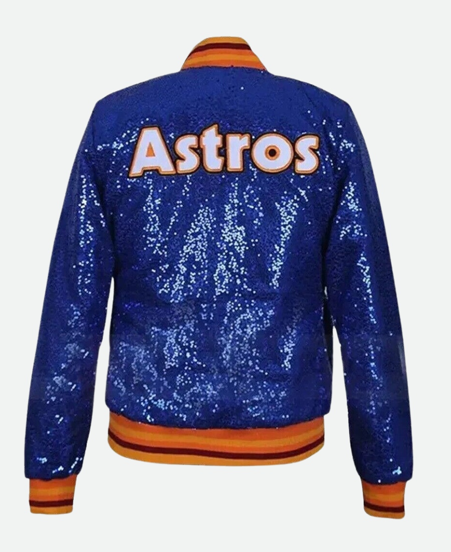Astros Sequin Bomber Jacket - Jacket Era