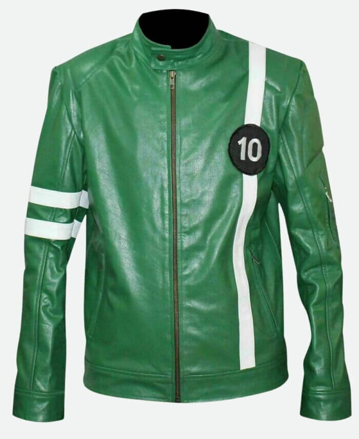 Ben 10 Leather Jacket Green Front