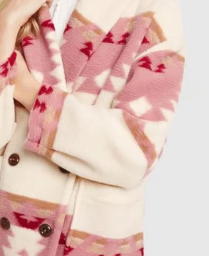 Yellowstone Beth Dutton Pink Coat Detailed Image