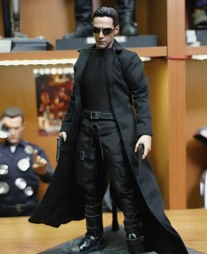 Keanu Reeves Black Trench Coat Neo The Matrix Black Trench Coat