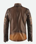 X-Men Origins Wolverine Brown Leather Jacket Back