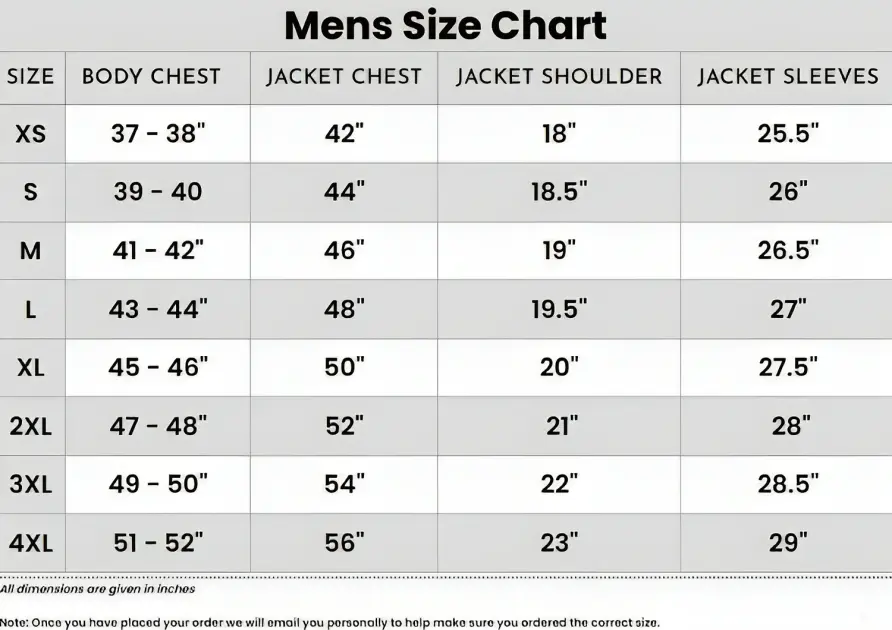 Men's Size Chart