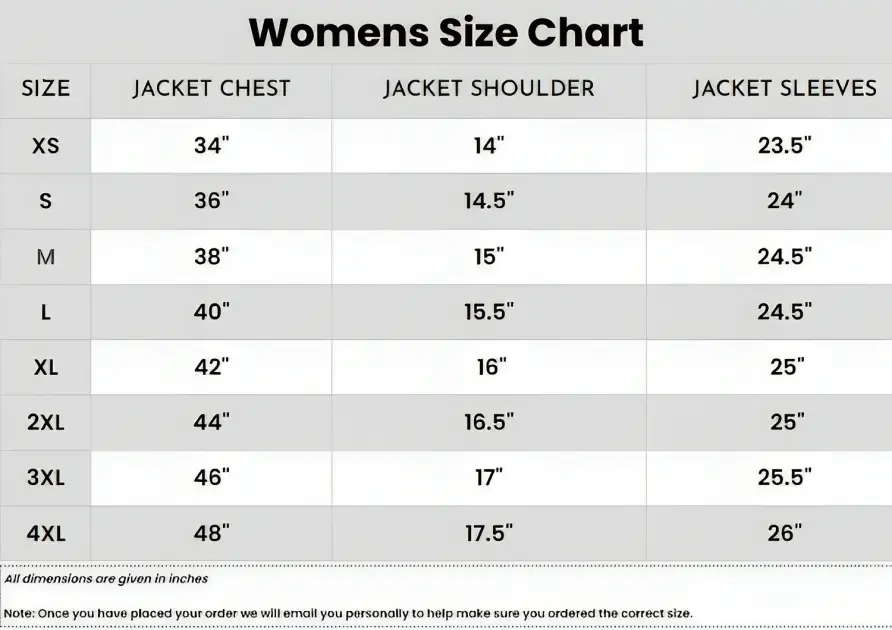 Wommen's Size Chart