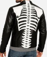 Skeleton Sketch Black Halloween Skull Leather Jacket