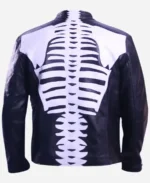 Halloween Skeleton Bones Leather Jacket Back