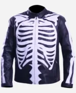 Halloween Skeleton Bones Leather Jacket