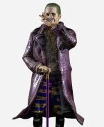 Jared Leto Suicide Squad Joker Alligator Purple Leather Coat