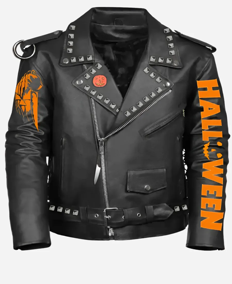 Men's Halloween Black Leather Jacket Halloween Black Leather Jacket