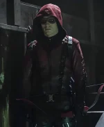Red Arrow Colton Haynes Hooded Leather Jacket