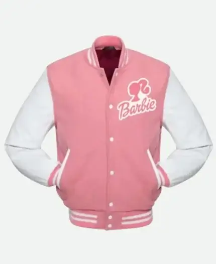 Barbie Pink and White Varsity Jacket