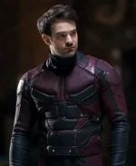 Charlie Cox Daredevil Maroon Leather Jacket