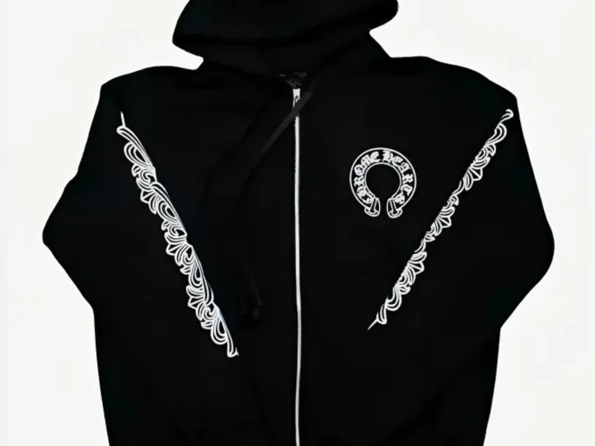 Chrome/Heart/hoodie/size XL outlet full zipper Black