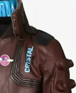 Cyberpunk 2077 Samurai Leather Jacket detail brown