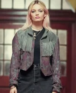 Sex Education Emma Mackey Distressed Leather Jacket