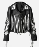 Margot Robbie Birds Of Prey Harley Quinn Fringe Leather Jacket
