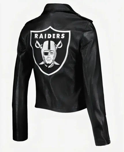 NFL Las Vegas Raiders Black Leather Jacket back