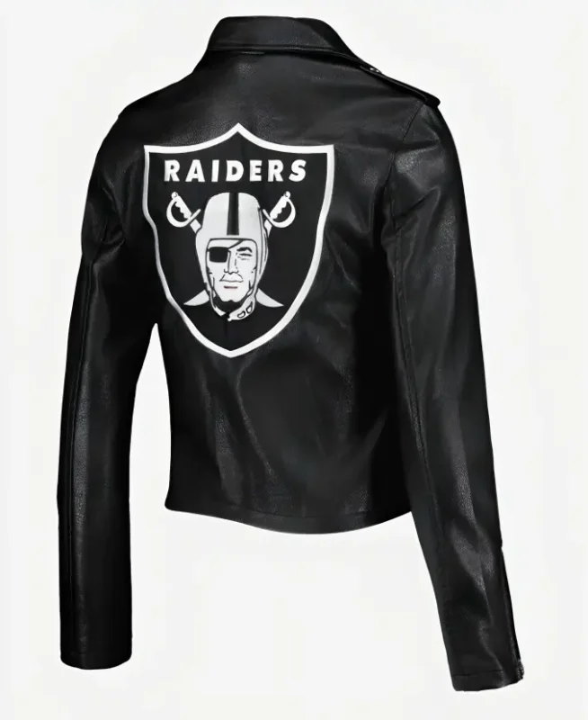 NFL Los Vegas Raiders Black Leather Jacket back