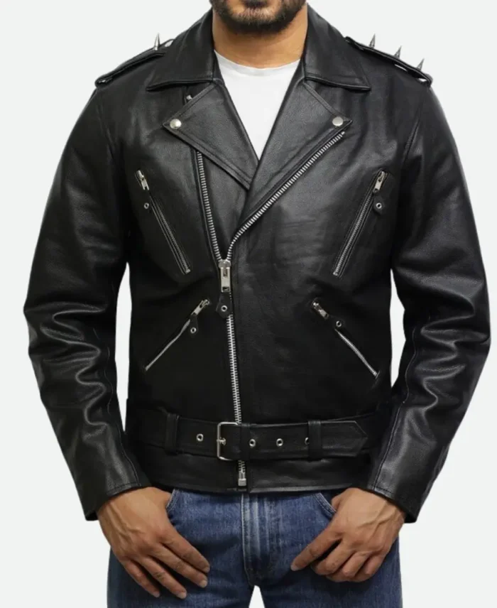 Nicolas Cage Ghost Rider Spikes Jacket Front