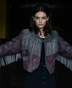 Maeve Wiley Sex Education Fringe Leather Jacket