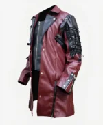Steampunk Gothic Matrix Leather Trench Coat Maroon side 2