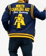 Aggie North Carolina A&T Blue Varsity Jacket Back