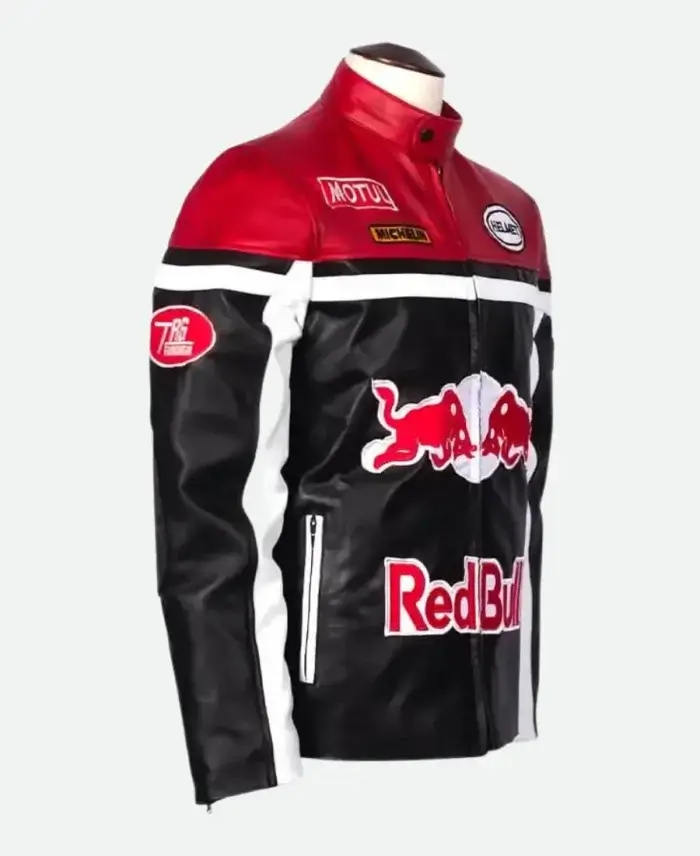 Red Bull Racing Leather Jacket Side Pose