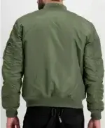Alpha Industries MA-1 VF NASA badge bomber jacket green back