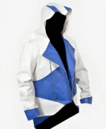 Assassins Creed Hoodie White Leather Jacket side 2