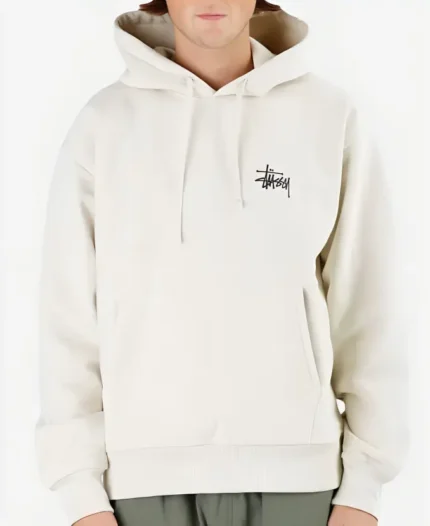 Basic Stussy White Pullover Hoodie Front