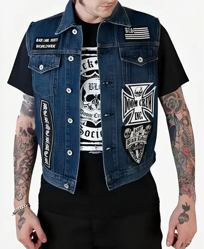 Black Label Society Ozzy Jeans Vest Back