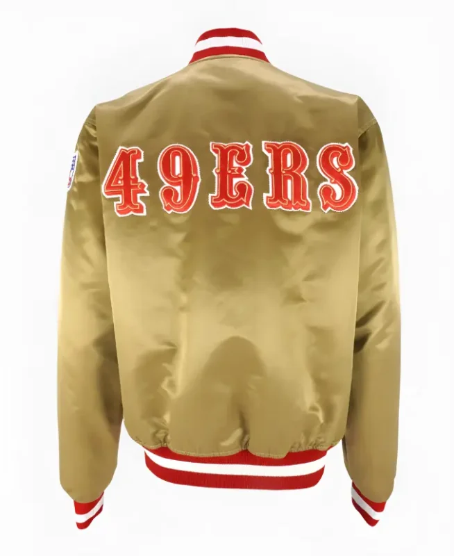 San Francisco 49ers Golden Satin bomber Jacket back
