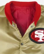 San Francisco 49ers Golden Satin bomber Jacket detailing