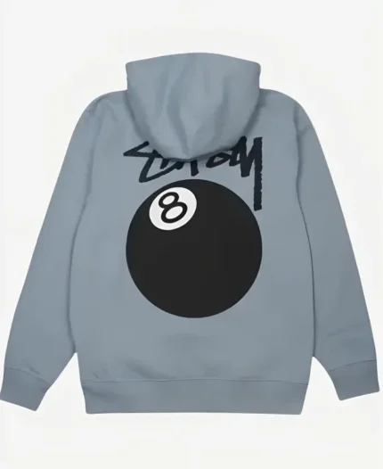 Stussy 8 Ball Hoodie Grey Back