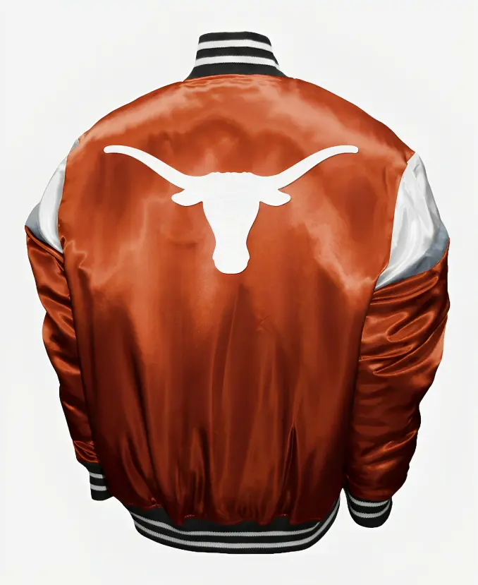 Texas Longhorns letterman orange jacket back