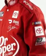 Dr Pepper Red Cotton Racing Jacket Closer 3