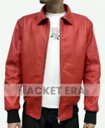 Drake Albanian Flag Red Leather Jacket