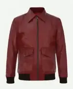 Drake Film Festival Maroon Leather Jacket