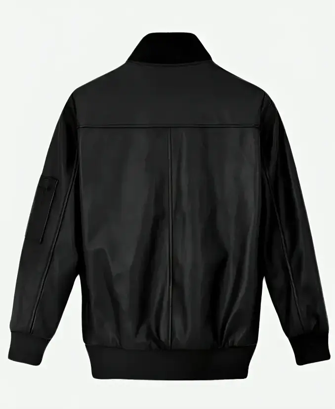 Eminem Black Leather Jacket Back