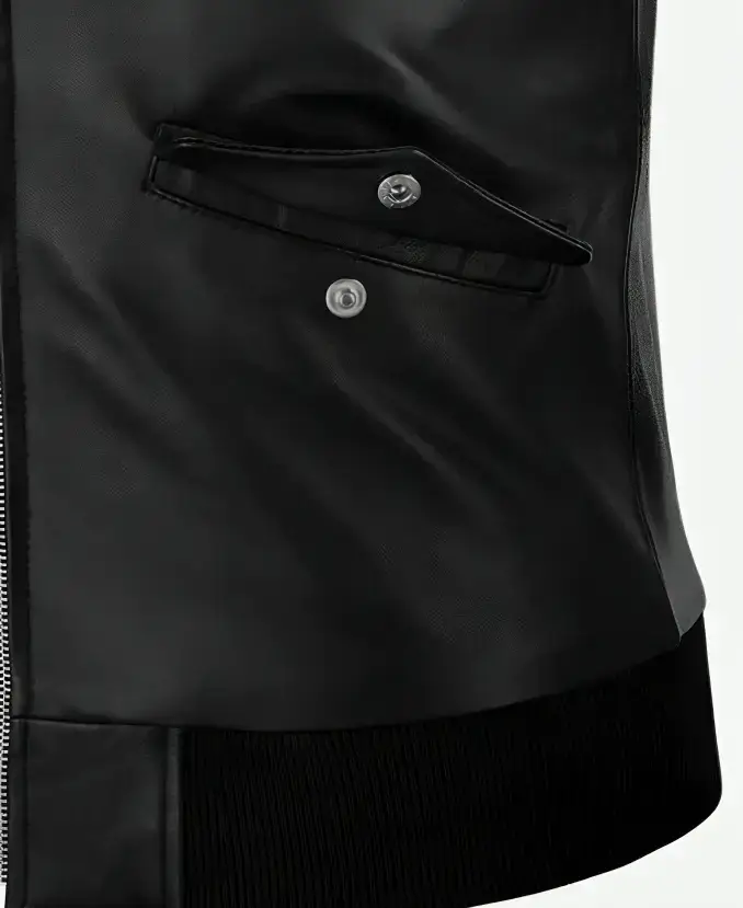Eminem Black Leather Jacket Detailing 2