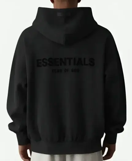 Fear Of God Black Essentials Hoodie Back