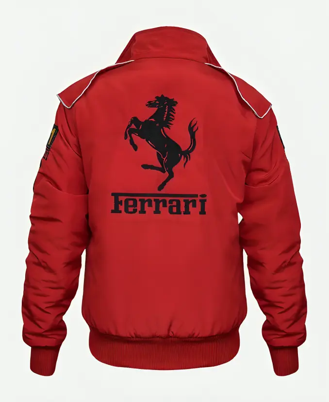 Lana Del Rey Red Ferrari Formula 1 Racing Bomber Jacket Back