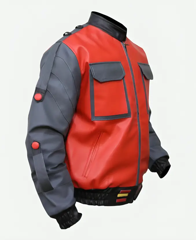 Marty McFly Back To The Future Leather Jacket Side