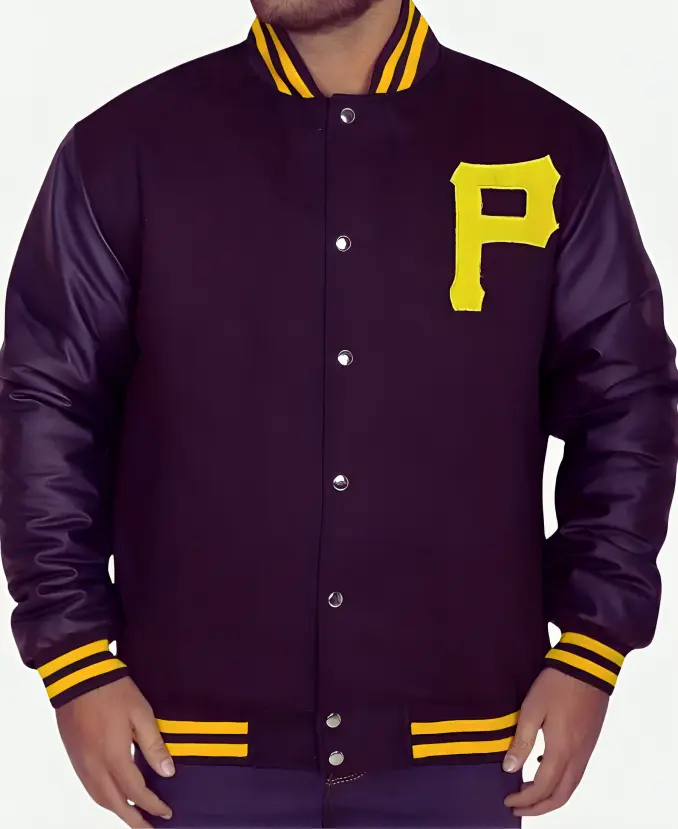 Pittsburgh Pirates Letterman Jacket Blue Front