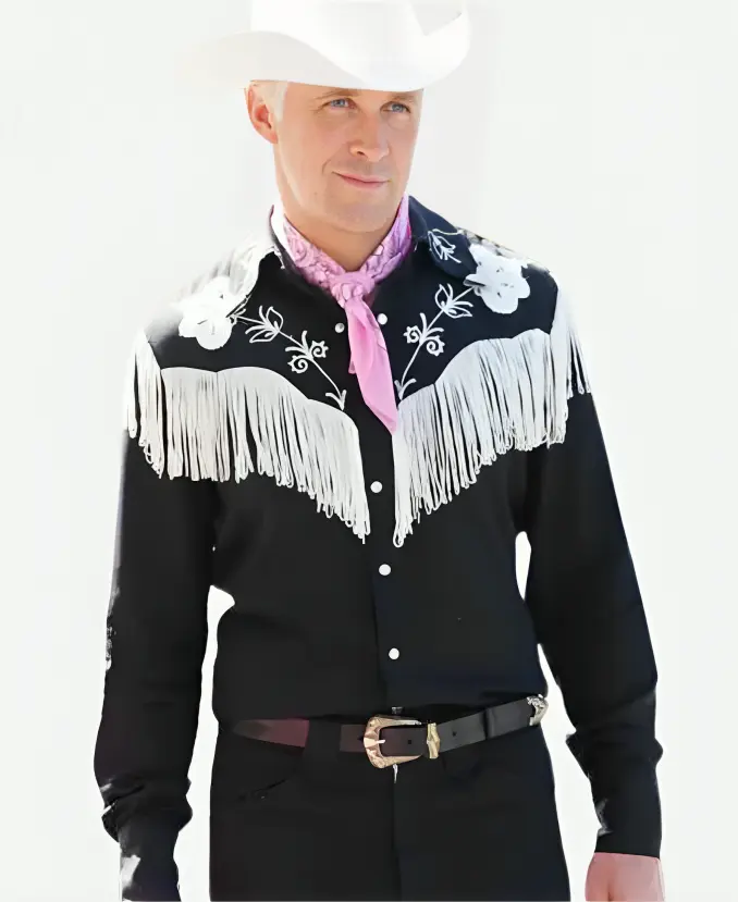 Ryan Gosling Barbie Movie Cowboy Ken Black Shirt