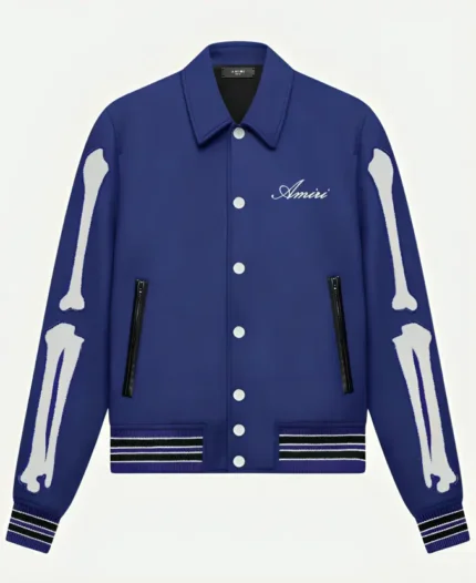 Amiri Bones Varsity Jacket Blue