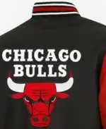 Chicago Bulls Red and Black Varsity Jacket Back Logo