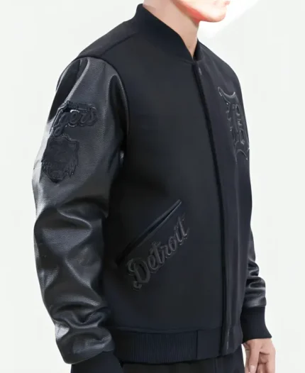 Detroit Tigers Black Varsity Jacket Right Side