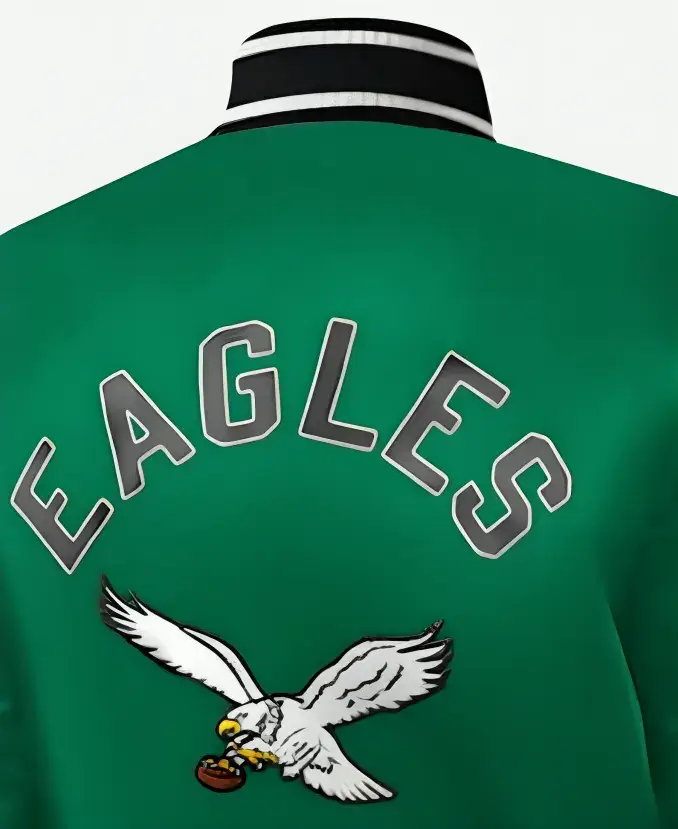 Eagles Kelly Green Starter Jacket Back Logo