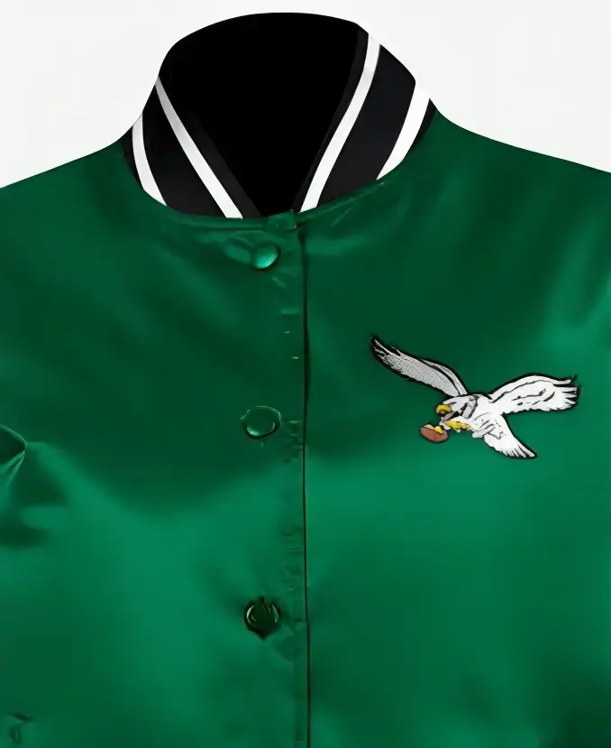 Eagles Kelly Green Starter Jacket Front Logo