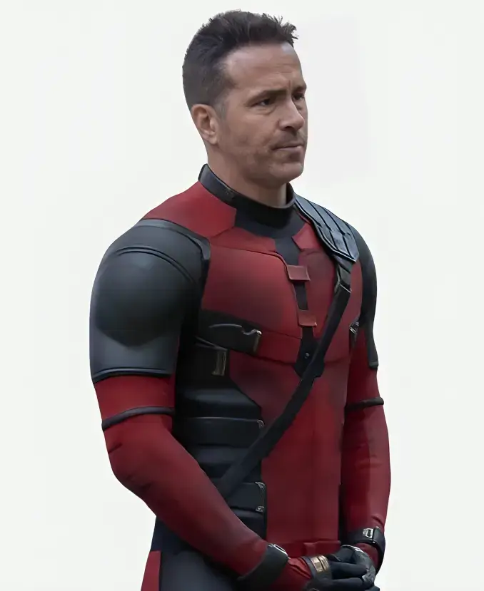 Ryan Reynolds Deadpool 3 Wade Wilson (2024) Red and Black Leather Jacket
